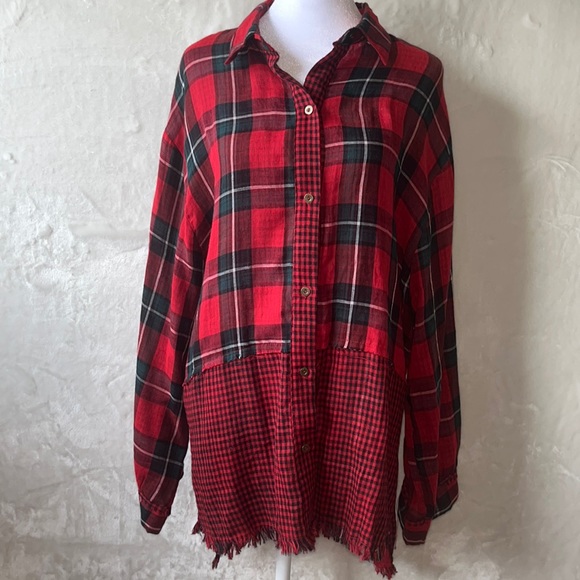Umgee Tops - ✅Red Gingham Print Tunic